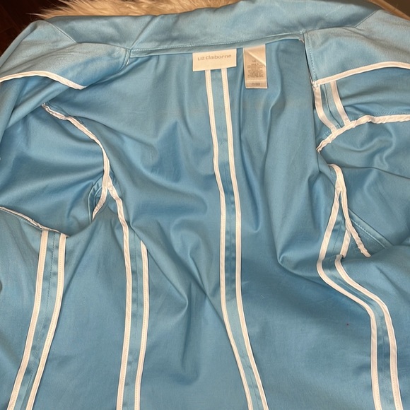 LIZ CLAIBORNE COTTON BLAZER/JACKET | LIGHT BLUE | Size 16 - Picture 6 of 7
